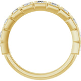 10K Gold Straight Baguette Natural Diamond Bezel-Set Anniversary Band – 3/4–1 CTW - Yellow Gold - view 2