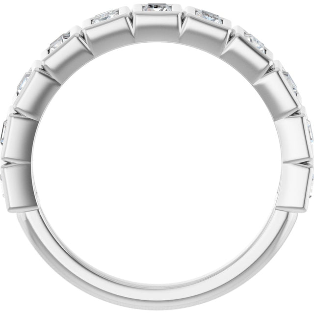 10K Gold Straight Baguette Lab-Grown Diamond Bezel-Set Anniversary Band – 9/10 CTW - White Gold - view 2