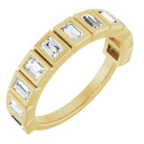 10K Gold Straight Baguette Lab-Grown Diamond Bezel-Set Anniversary Band – 9/10 CTW - Yellow Gold