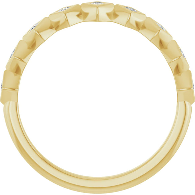 14K Gold Square Natural Diamond Bezel-Set Anniversary Band – 1/8–5/8 CTW - Yellow Gold - view 2