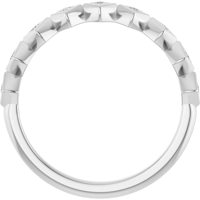 14K Gold Square Lab-Grown Diamond Bezel-Set Anniversary Band – 1/10–5/8 CTW - White Gold - view 2