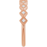 10K Gold Square Lab-Grown Diamond Bezel-Set Anniversary Band – 1/8–5/8 CTW - Rose Gold - view 4