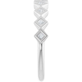 14K Gold Square Natural Diamond Bezel-Set Anniversary Band – 1/8–5/8 CTW - White Gold - view 4