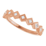 10K Gold Square Natural Diamond Bezel-Set Anniversary Band – 1/8–5/8 CTW - Rose Gold - view 5