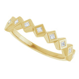 14K Gold Square Lab-Grown Diamond Bezel-Set Anniversary Band – 1/10–5/8 CTW - Yellow Gold - view 5