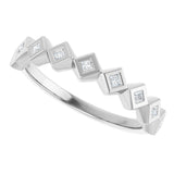 14K Gold Square Lab-Grown Diamond Bezel-Set Anniversary Band – 1/10–5/8 CTW - White Gold - view 5