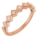 10K Gold Square Natural Diamond Bezel-Set Anniversary Band – 1/8–5/8 CTW - Rose Gold