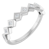 10K Gold Square Lab-Grown Diamond Bezel-Set Anniversary Band – 1/8–5/8 CTW - White Gold