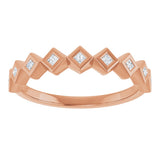 10K Gold Square Lab-Grown Diamond Bezel-Set Anniversary Band – 1/8–5/8 CTW - Rose Gold - view 3
