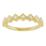 10K Gold Square Lab-Grown Diamond Bezel-Set Anniversary Band – 1/8–5/8 CTW - Yellow Gold - view 3