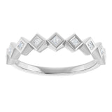 10K Gold Square Lab-Grown Diamond Bezel-Set Anniversary Band – 1/8–5/8 CTW - White Gold - view 3