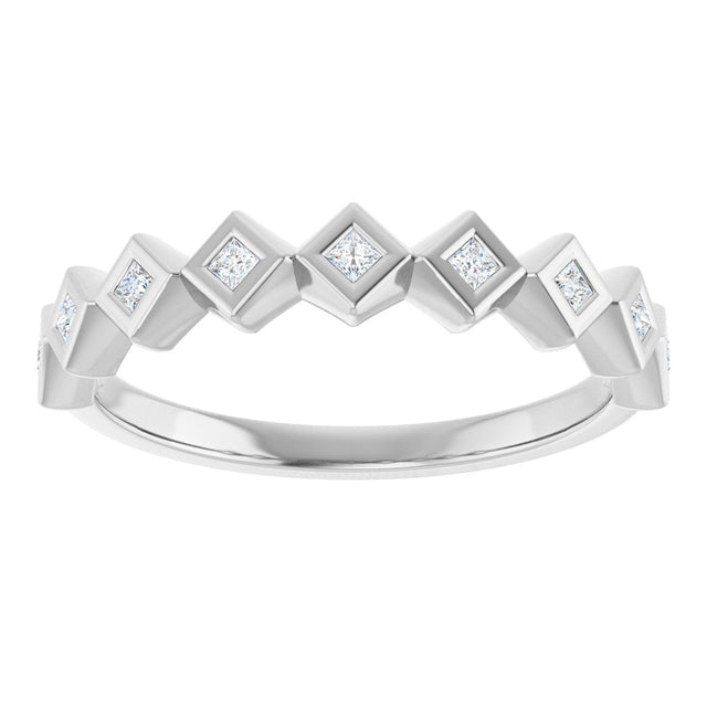 10K Gold Square Lab-Grown Diamond Bezel-Set Anniversary Band – 1/8–5/8 CTW - White Gold - view 3
