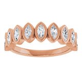 14K Gold Marquise Natural Diamond Bezel-Set Anniversary Band – 3/8–5/8 CTW - Rose Gold - view 3