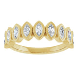 14K Gold Marquise Lab-Grown Diamond Bezel-Set Anniversary Band – 3/8–5/8 CTW - Yellow Gold - view 3