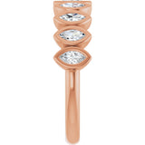 14K Gold Marquise Lab-Grown Diamond Bezel-Set Anniversary Band – 3/8–5/8 CTW - Rose Gold - view 4