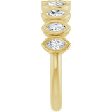 14K Gold Marquise Lab-Grown Diamond Bezel-Set Anniversary Band – 3/8–5/8 CTW - Yellow Gold - view 4