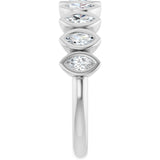 14K Gold Marquise Lab-Grown Diamond Bezel-Set Anniversary Band – 3/8–5/8 CTW - White Gold - view 4