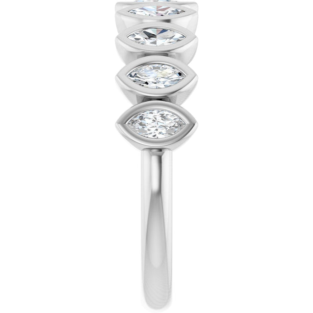 Platinum Marquise Lab-Grown Diamond Bezel-Set Anniversary Band – 3/8–5/8 CTW - view 4