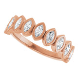 14K Gold Marquise Lab-Grown Diamond Bezel-Set Anniversary Band – 3/8–5/8 CTW - Rose Gold - view 5
