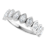Platinum Marquise Natural Diamond Bezel-Set Anniversary Band – 3/8–5/8 CTW - view 5