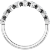 14K Gold Marquise Lab-Grown Diamond Bezel-Set Anniversary Band – 3/8–5/8 CTW - White Gold - view 2