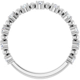 Platinum Round Natural Diamond Beaded Anniversary Band – 1/6–3/4 CTW - view 2