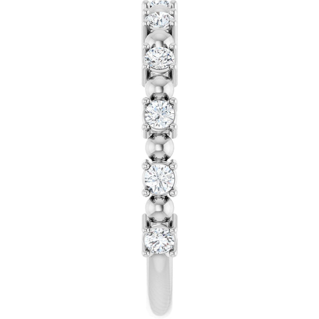 Platinum Round Natural Diamond Beaded Anniversary Band – 1/6–3/4 CTW - view 4