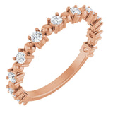 14K Gold Round Natural Diamond Beaded Anniversary Band – 1/6–3/4 CTW - Rose Gold