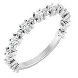 Platinum Round Natural Diamond Beaded Anniversary Band – 1/6–3/4 CTW
