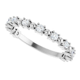 Platinum Round Natural Diamond Beaded Anniversary Band – 1/6–3/4 CTW - view 5