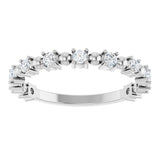 Platinum Round Natural Diamond Beaded Anniversary Band – 1/6–3/4 CTW - view 3