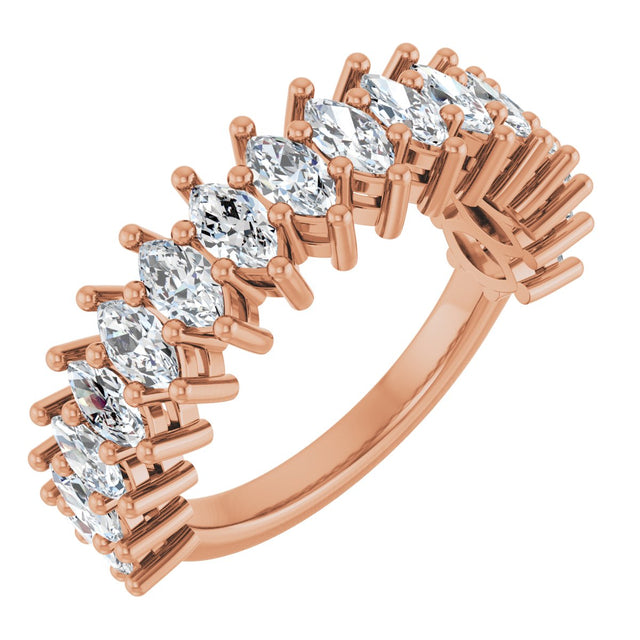 14K Gold Marquise Lab-Grown Diamond Anniversary Band – 1 1/5–2 5/8 CTW - Rose Gold