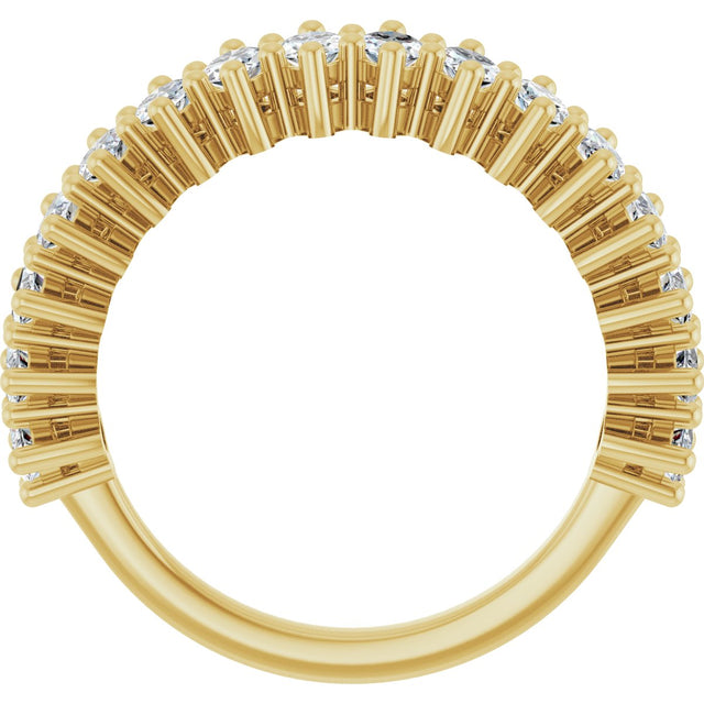 14K Gold Marquise Natural Diamond Anniversary Band – 1 1/3–2 5/8 CTW - Yellow Gold - view 2