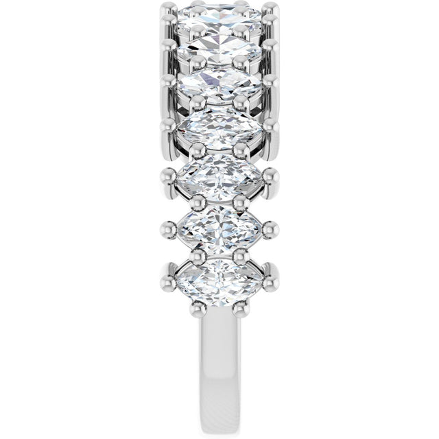Platinum Marquise Natural Diamond Anniversary Band – 1 1/3–2 5/8 CTW - view 4