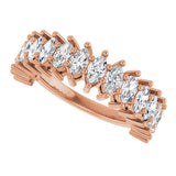 14K Gold Marquise Natural Diamond Anniversary Band – 1 1/3–2 5/8 CTW - Rose Gold - view 5