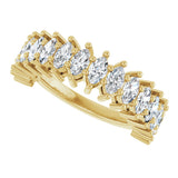 14K Gold Marquise Lab-Grown Diamond Anniversary Band – 1 1/5–2 5/8 CTW - Yellow Gold - view 5
