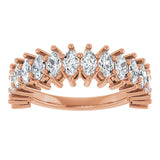 14K Gold Marquise Lab-Grown Diamond Anniversary Band – 1 1/5–2 5/8 CTW - Rose Gold - view 3