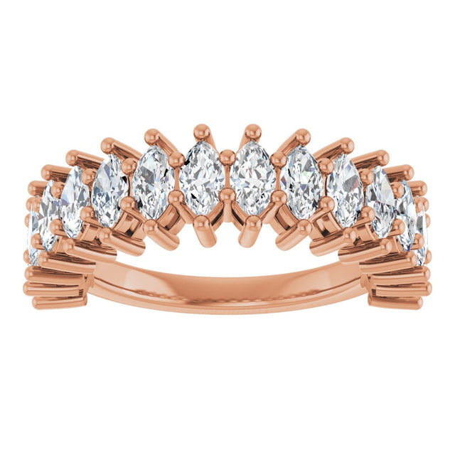 14K Gold Marquise Lab-Grown Diamond Anniversary Band – 1 1/5–2 5/8 CTW - Rose Gold - view 3