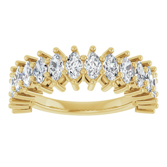 14K Gold Marquise Lab-Grown Diamond Anniversary Band – 1 1/5–2 5/8 CTW - Yellow Gold - view 3