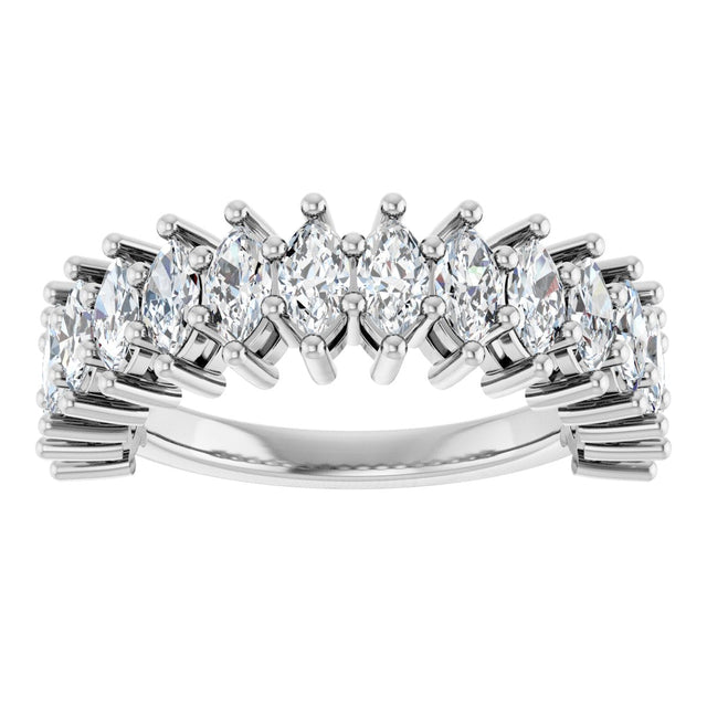 Platinum Marquise Lab-Grown Diamond Anniversary Band – 1 1/5–2 5/8 CTW - view 3