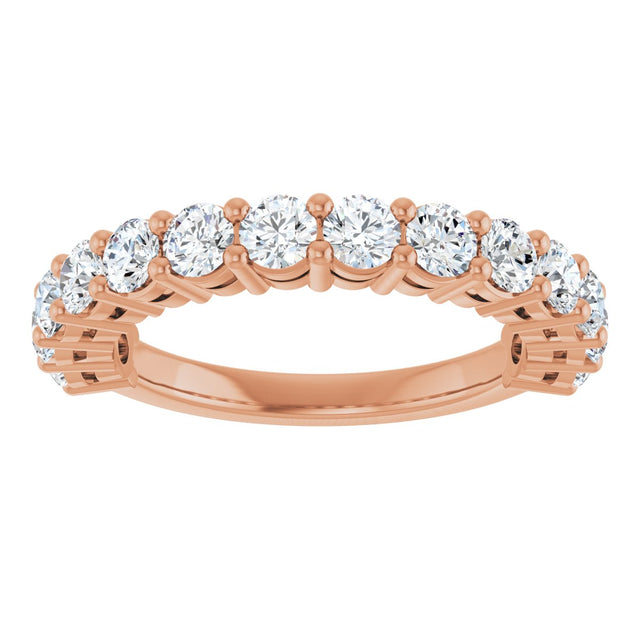 14K Gold Round Lab-Grown Diamond Anniversary Band – 1/2–1 1/4 CTW - Rose Gold - view 3