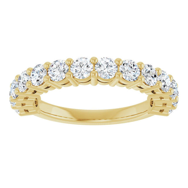 14K Gold Round Lab-Grown Diamond Anniversary Band – 1/2–1 1/4 CTW - Yellow Gold - view 3