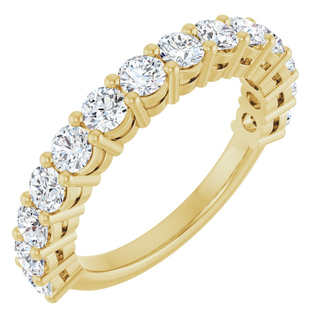 14K Gold Round Lab-Grown Diamond Anniversary Band – 1/2–1 1/4 CTW - Yellow Gold