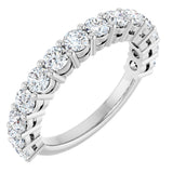 14K Gold Round Lab-Grown Diamond Anniversary Band – 1/2–1 1/4 CTW - White Gold