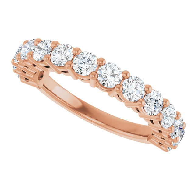 14K Gold Round Lab-Grown Diamond Anniversary Band – 1/2–1 1/4 CTW - Rose Gold - view 5