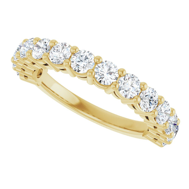 14K Gold Round Lab-Grown Diamond Anniversary Band – 1/2–1 1/4 CTW - Yellow Gold - view 5
