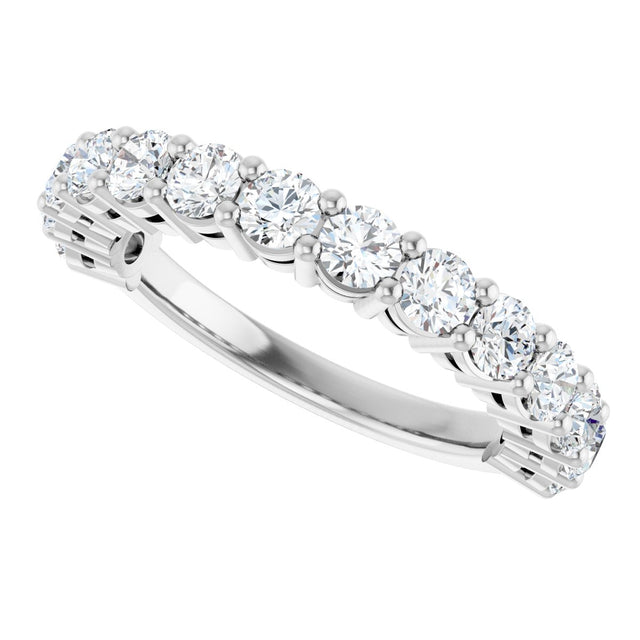 Platinum Round Natural Diamond Anniversary Band – 1/2–1 1/4 CTW - view 5