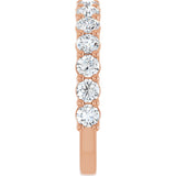 14K Gold Round Lab-Grown Diamond Anniversary Band – 1/2–1 1/4 CTW - Rose Gold - view 4