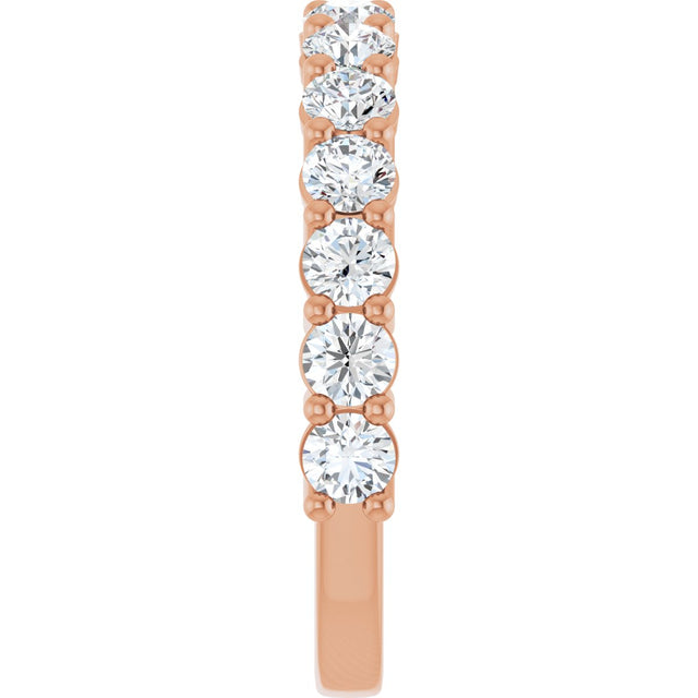 14K Gold Round Lab-Grown Diamond Anniversary Band – 1/2–1 1/4 CTW - Rose Gold - view 4
