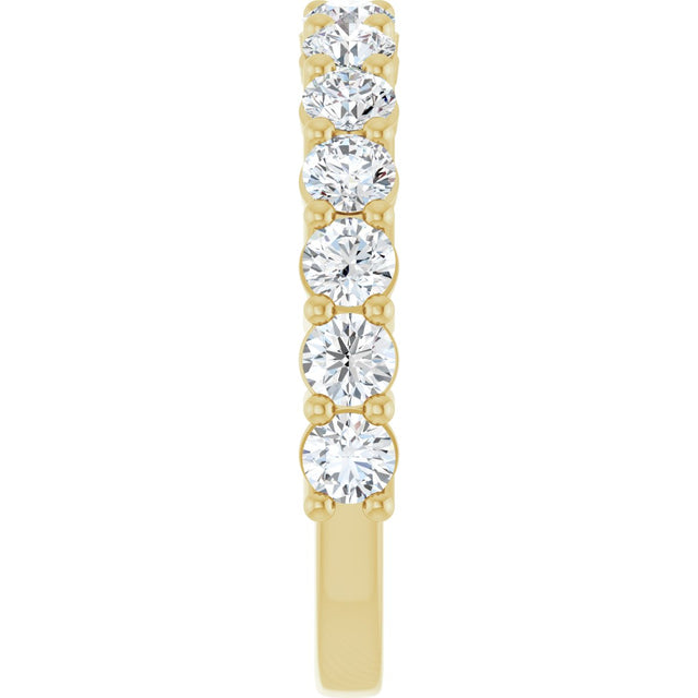 14K Gold Round Lab-Grown Diamond Anniversary Band – 1/2–1 1/4 CTW - Yellow Gold - view 4